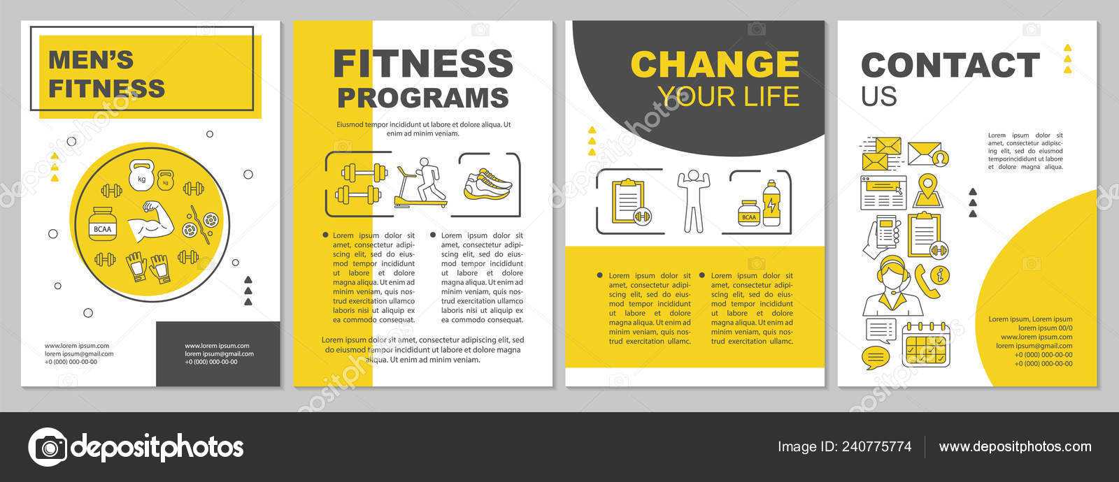 Men Fitness Brochure Template Layout Flyer Booklet Leaflet Intended For Membership Brochure Template