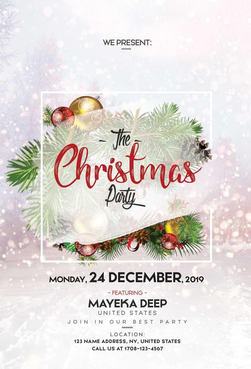 Merry Christmas Free Psd Flyer Template | Freebiedesign Pertaining To Christmas Brochure Templates Free