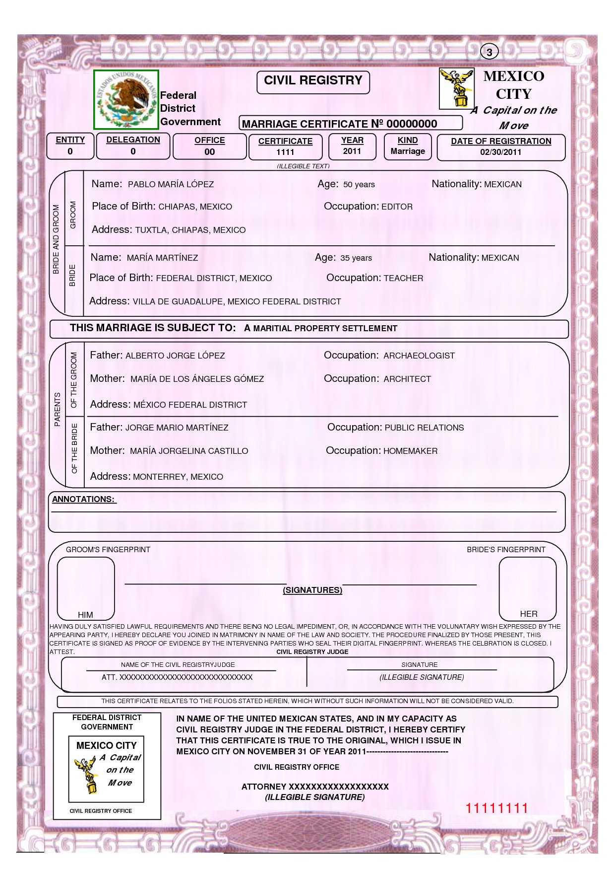 Mexican Marriage Certificate Template Birth Translation Throughout Mexican Marriage Certificate Translation Template