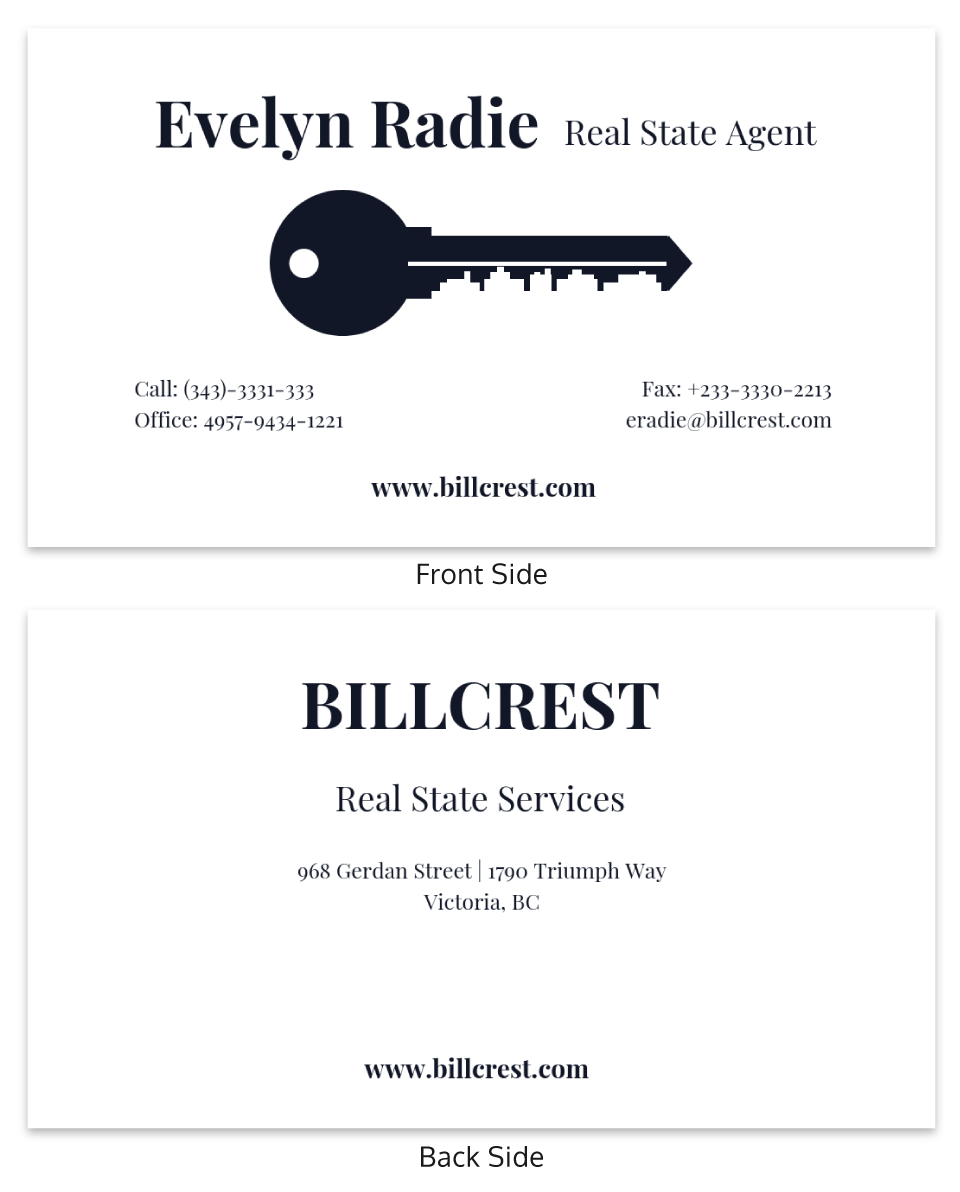 Minimal Real Estate Business Card Template Throughout Dog Grooming Record Card Template