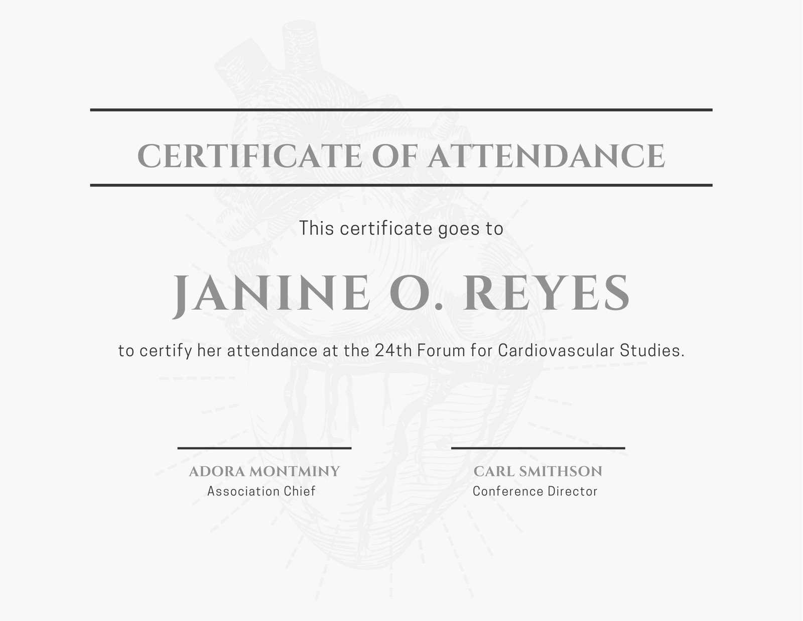Minimalist Conference Attendance Certificate – Templates For Certificate Of Attendance Conference Template