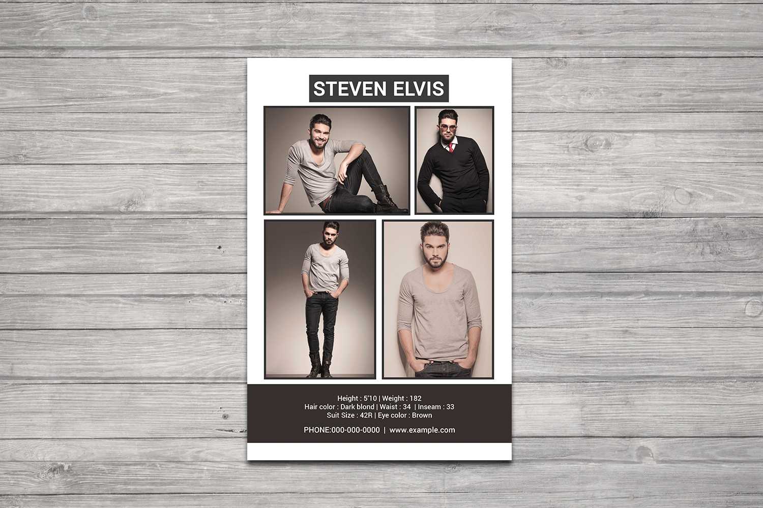 Model Comp Card Template, Modeling Composite Card Pertaining To Free Zed Card Template