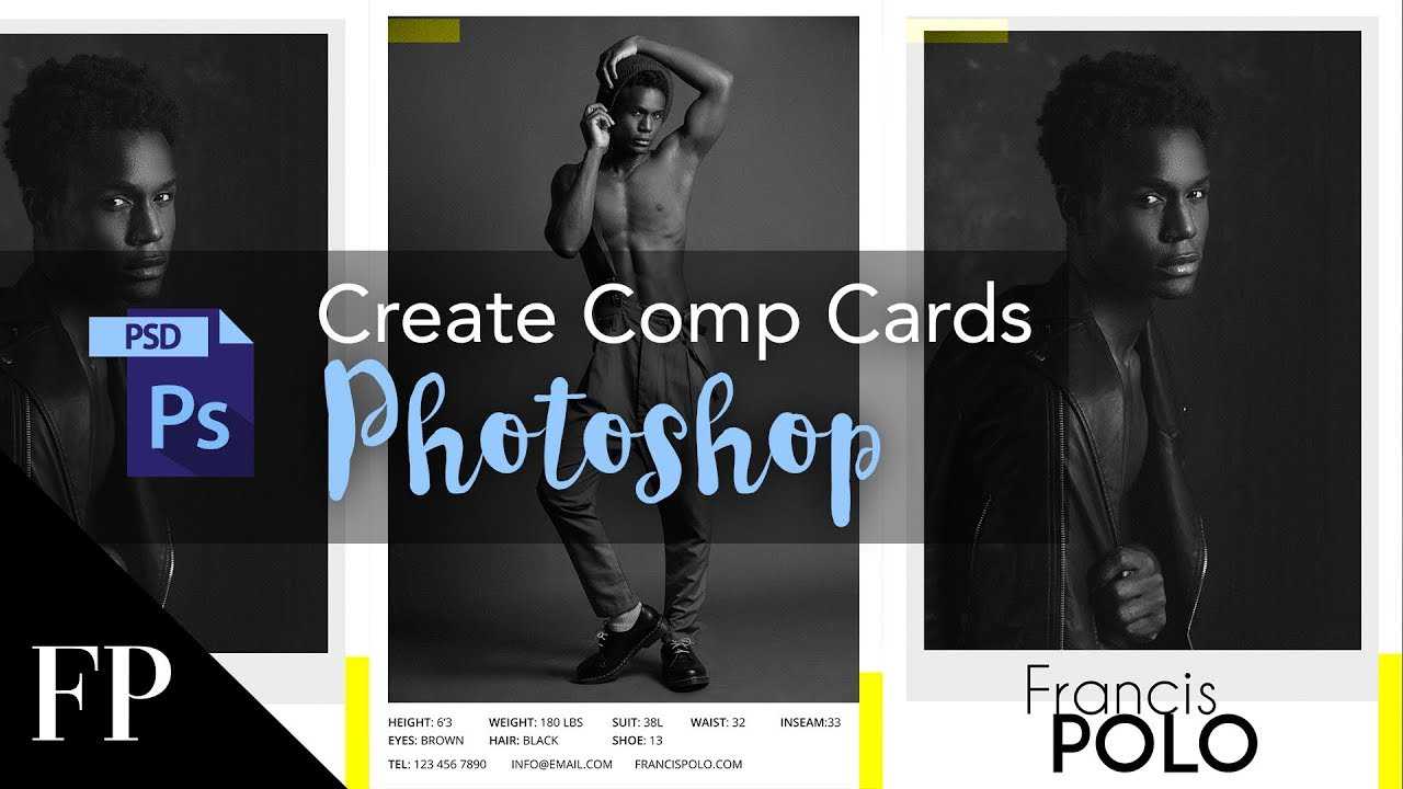 Model Comp Card With Adobe Photoshop + Free Template For Free Model Comp Card Template