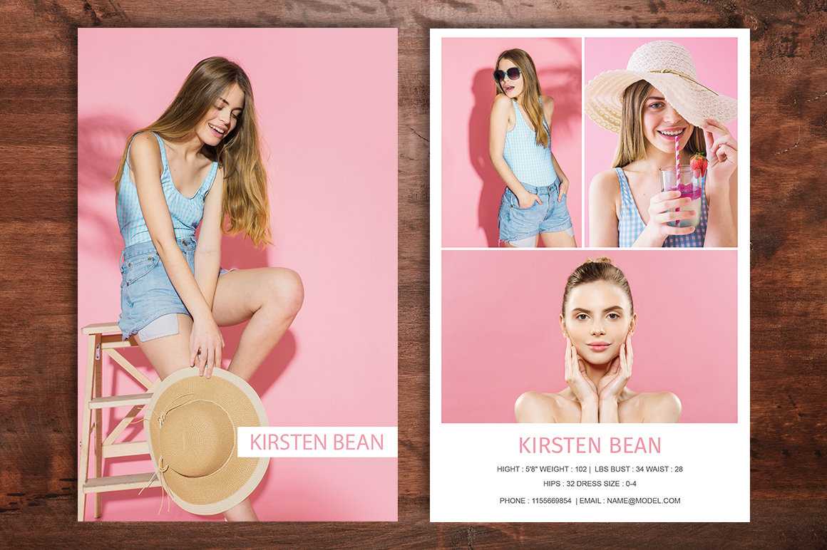 Modeling Comp Card Template, Fashion Model Comp Card, Ms Word & Adobe  Photoshop Template, Instant Download With Comp Card Template Download