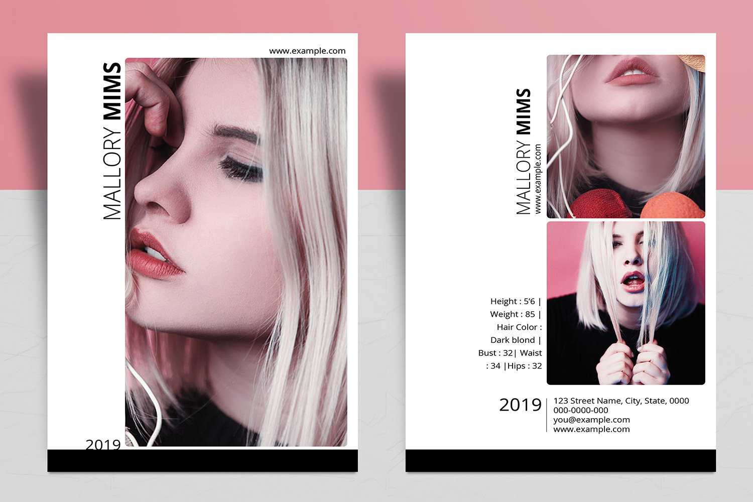 Modeling Comp Card Template | Model Comp Card, Composite Card | Ms Word &  Photoshop Template , Instant Download V17 Inside Comp Card Template Download