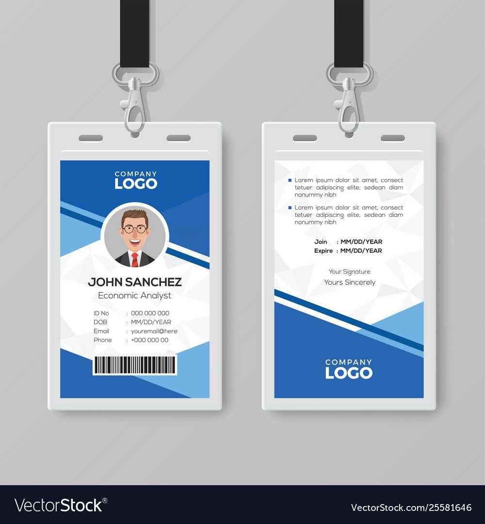 Modern Blue Id Card Design Template Within Photographer Id Card Template
