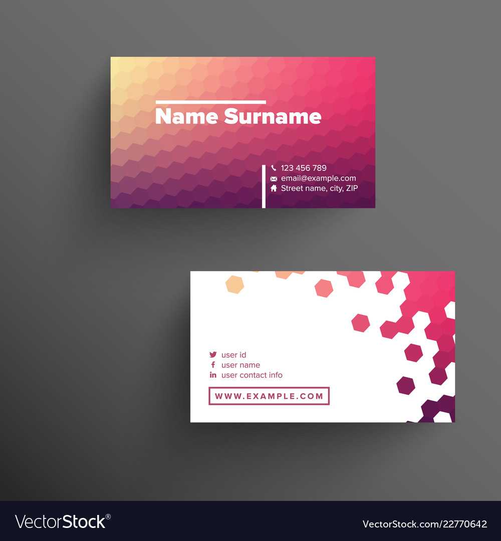 Modern Business Card Template With Haxagons For Calling Card Free Template