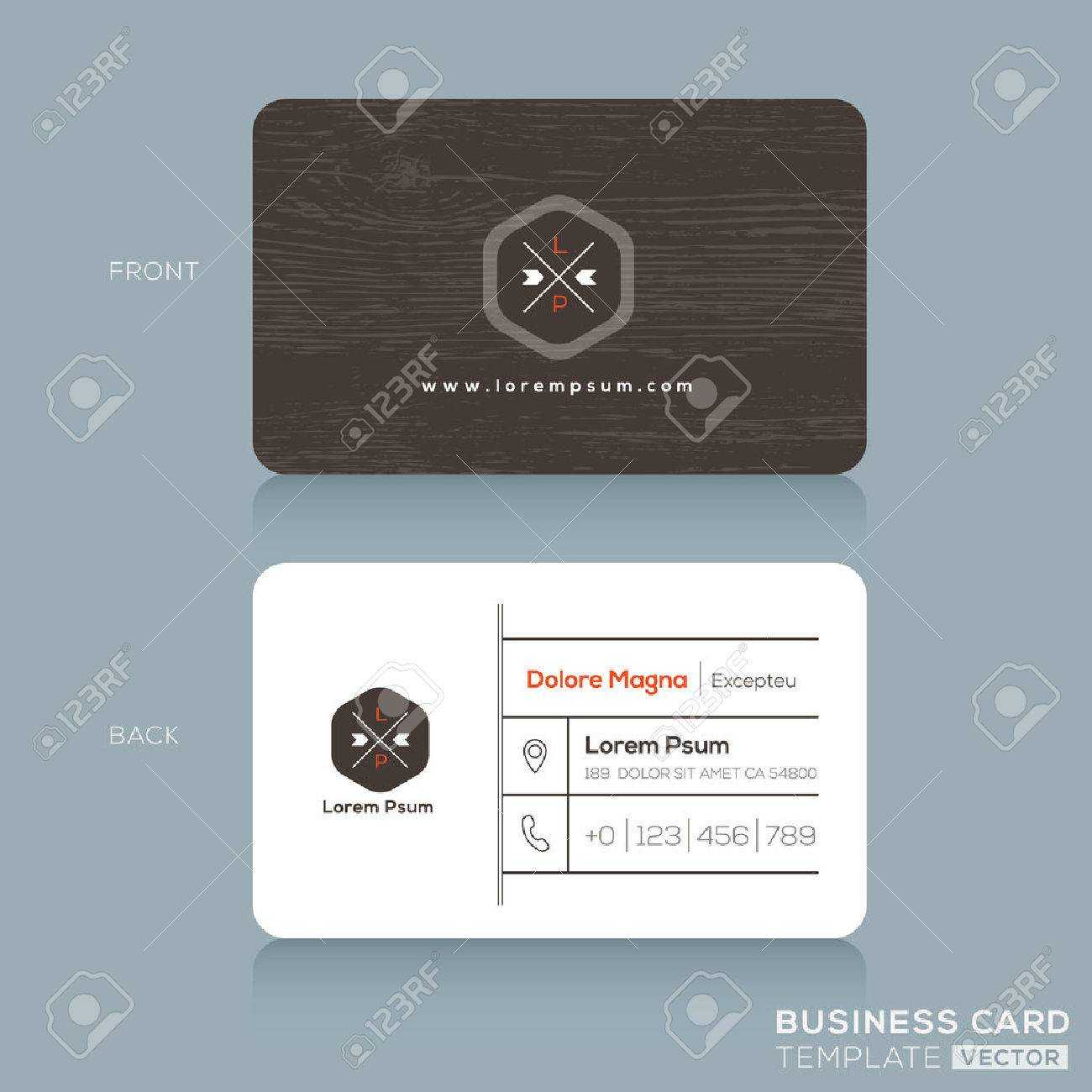 Modern Business Cards Design Template With Dark Wood Background Inside Modern Business Card Design Templates