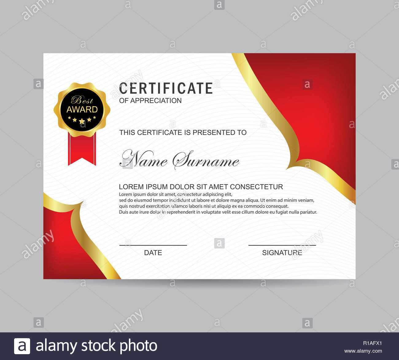 Modern Certificate Template And Background Stock Photo For Borderless Certificate Templates