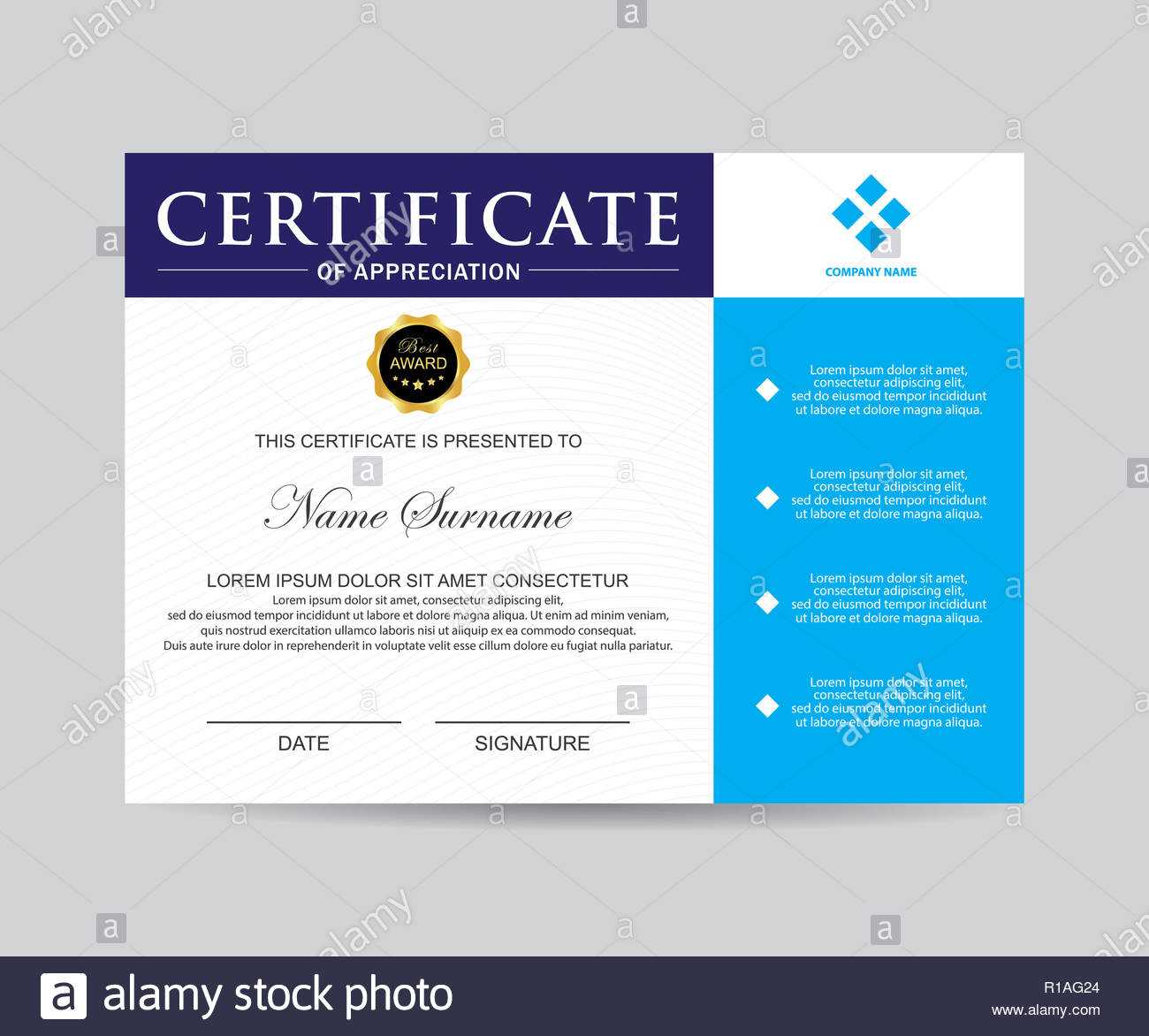 Modern Certificate Template And Background Stock Photo In Borderless Certificate Templates