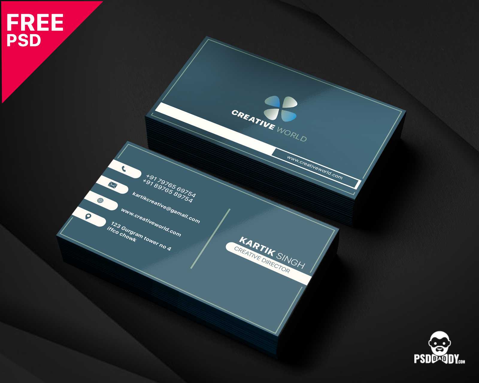 Modern Corporate Business Card Template | Psddaddy In Unique Business Card Templates Free