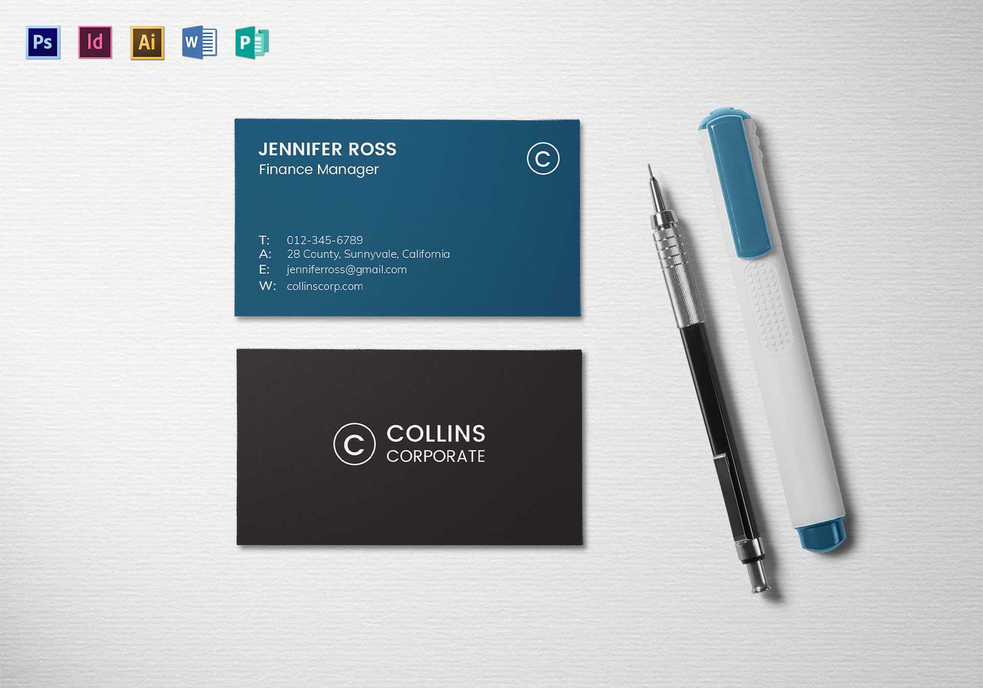 Modern Corporate Business Card Template Within Buisness Card Templates
