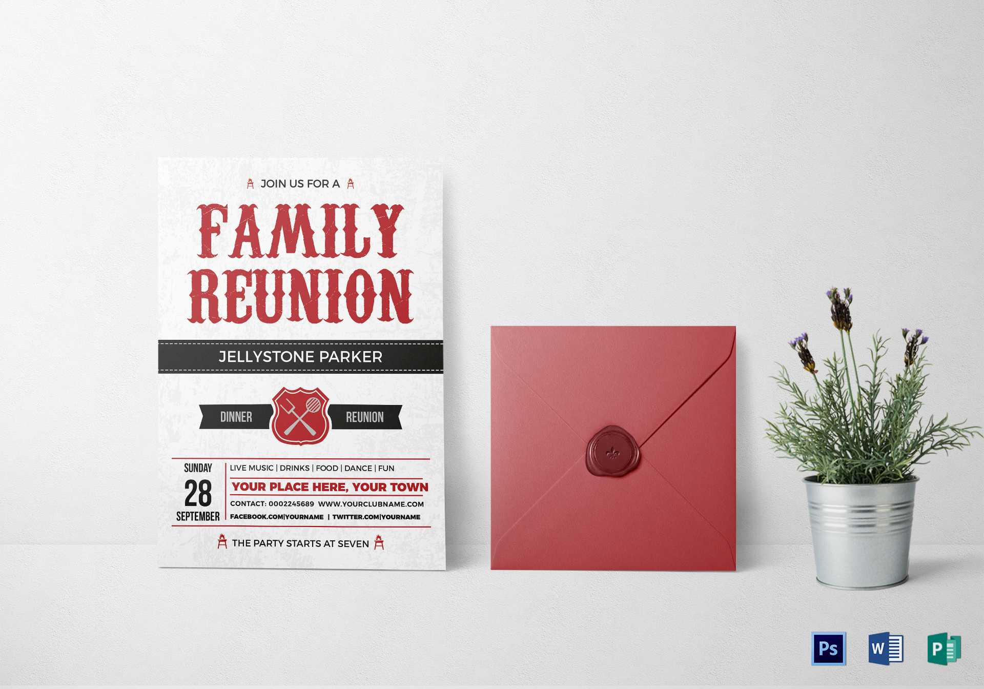 Modern Family Reunion Invitation Card Template Inside Reunion Invitation Card Templates