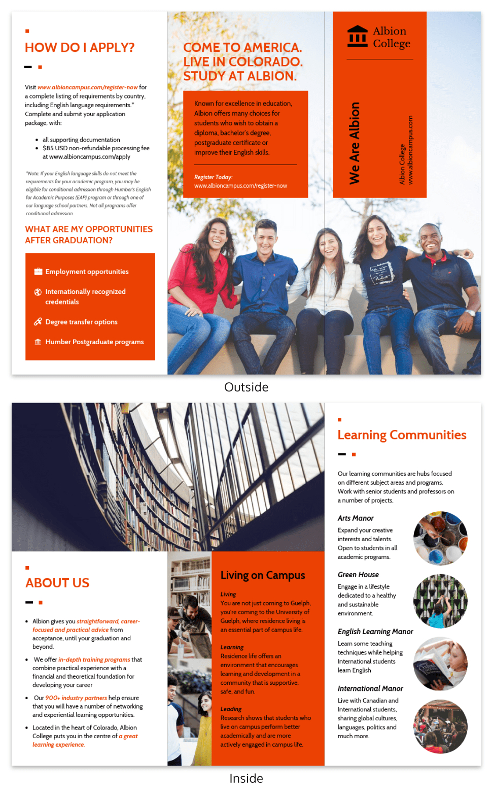 Modern Orange College Tri Fold Brochure Template Regarding Engineering Brochure Templates