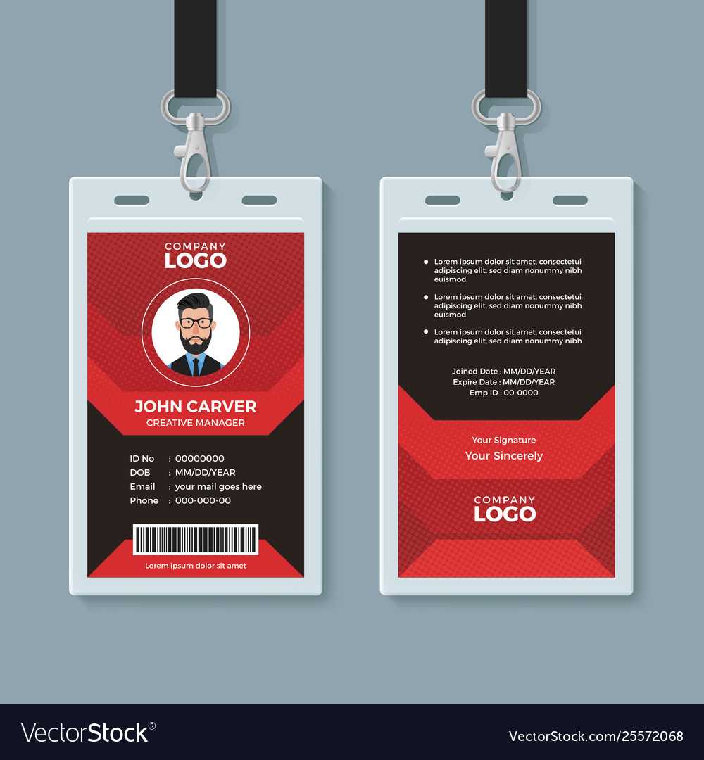 Modern Red And Black Id Card Template Intended For Id Card Template Ai