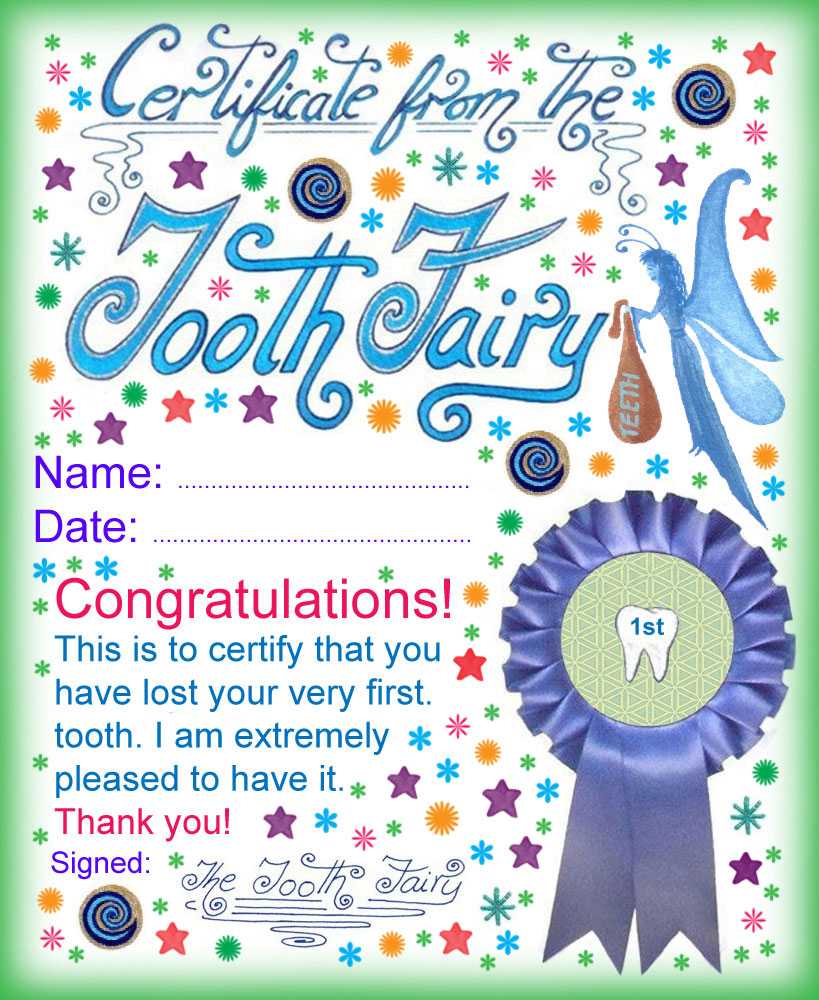 Modern Tooth Fairy Certificates | Rooftop Post Printables Inside Tooth Fairy Certificate Template Free
