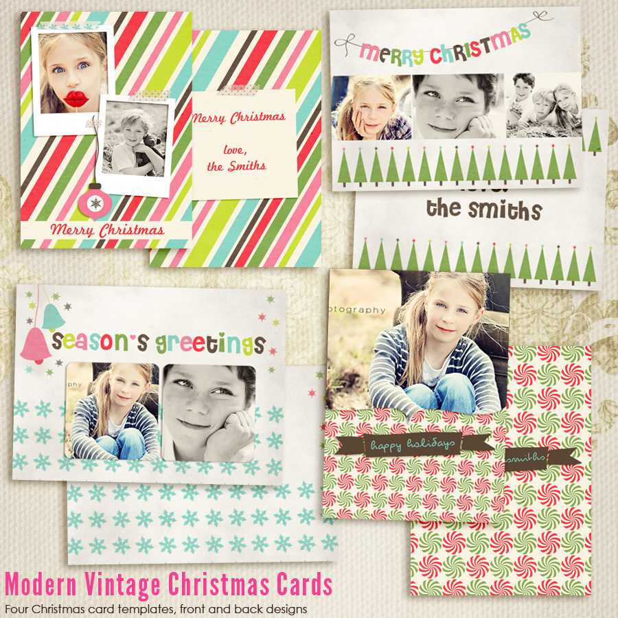 Modern Vintage Christmas Card Templates For Photographers Intended For Free Photoshop Christmas Card Templates For Photographers
