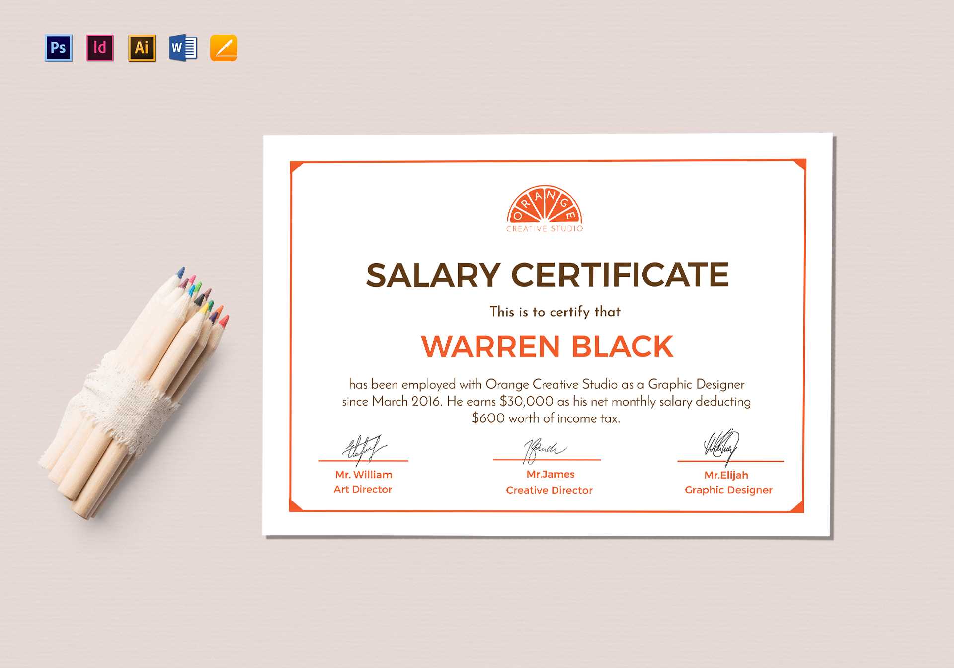Monthly Salary Certificate Template In Certificate Template For Pages