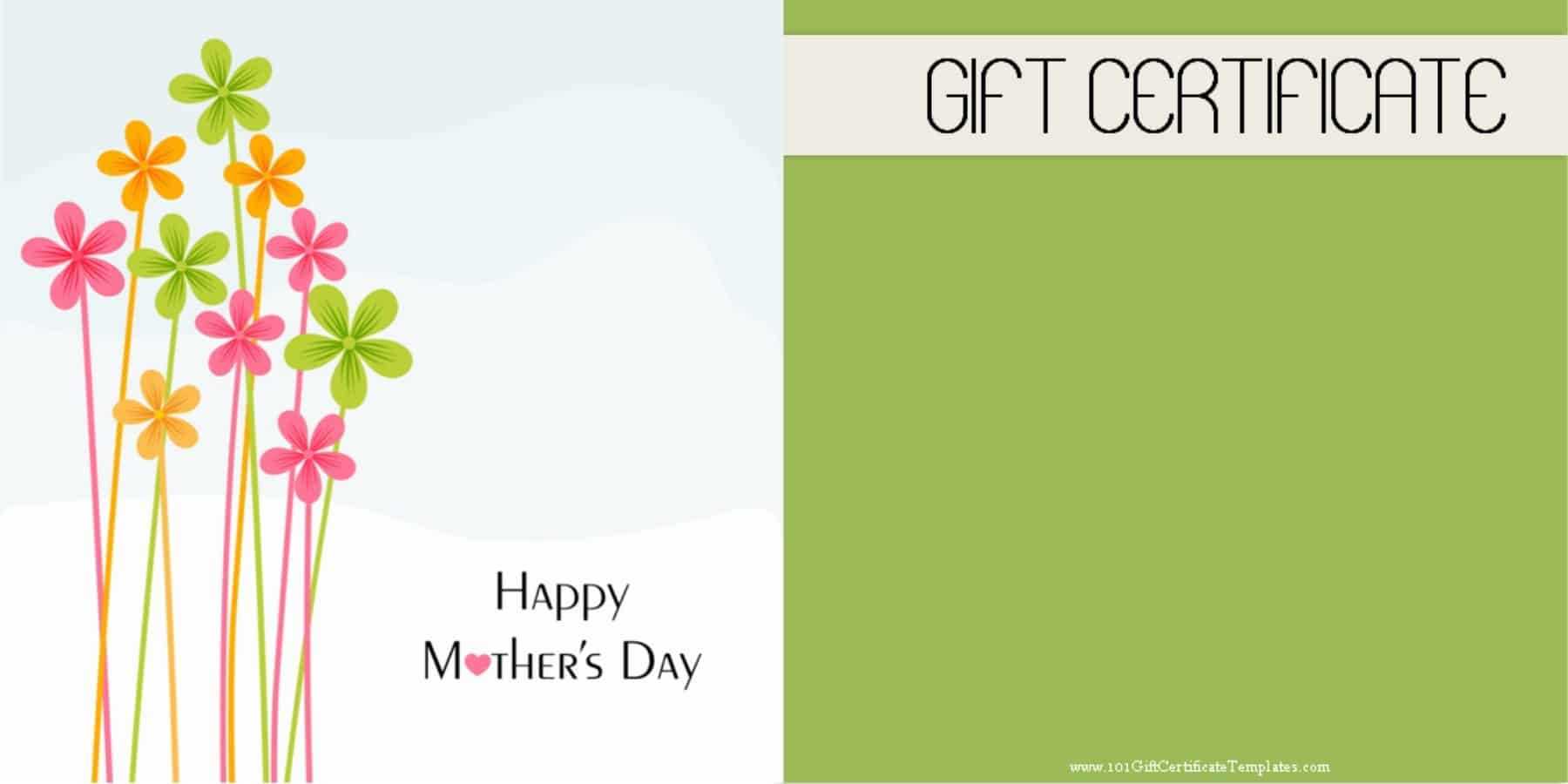 Mother's Day Gift Certificate Templates Within Fillable Gift Certificate Template Free