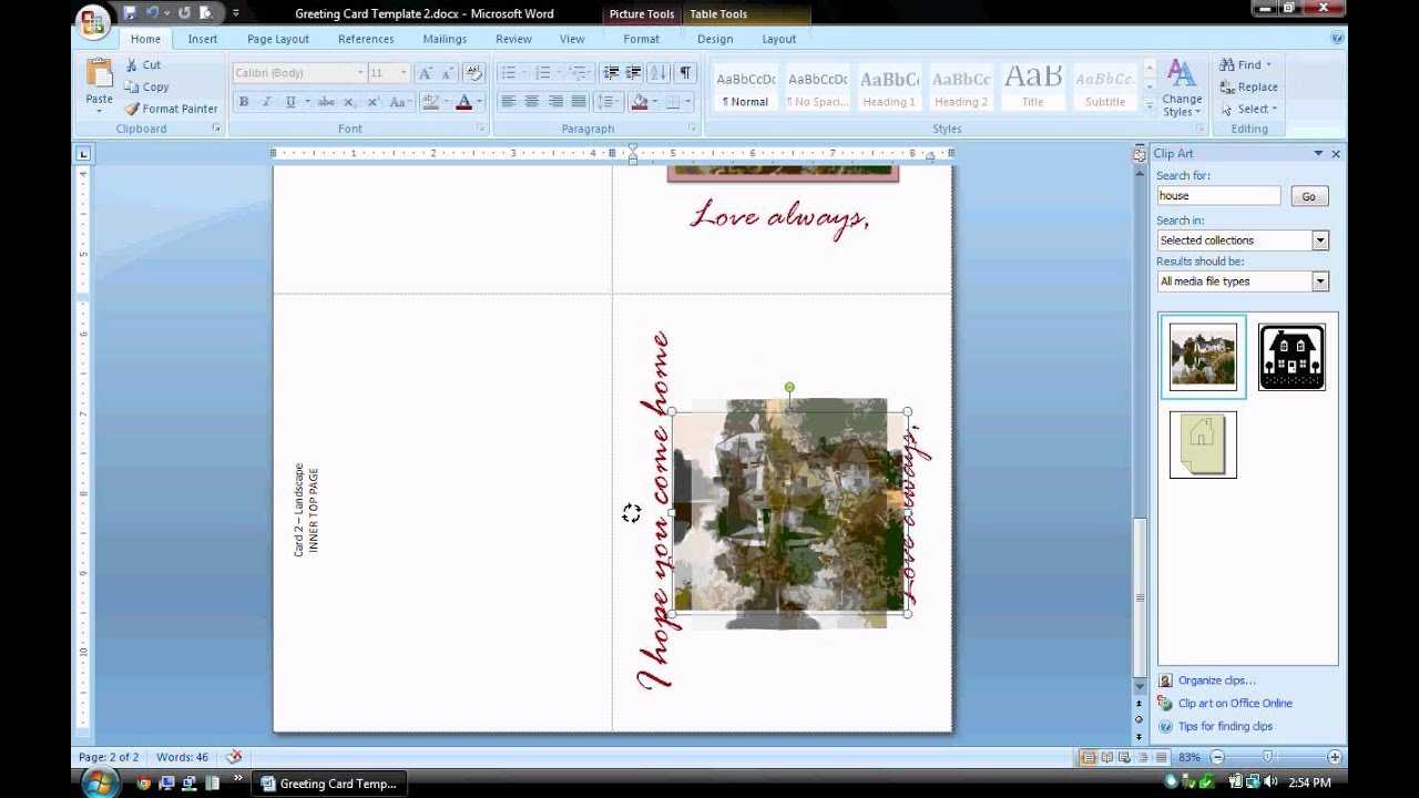 Ms Word Tutorial (Part 2) – Greeting Card Template, Inserting And  Formatting Text, Rotating Text Inside Microsoft Word Birthday Card Template