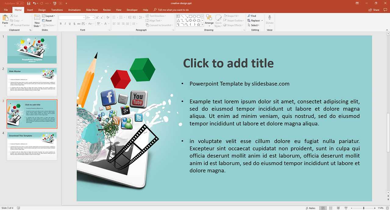 Multimedia Design Presentation Template | Prezibase With Regard To Multimedia Powerpoint Templates