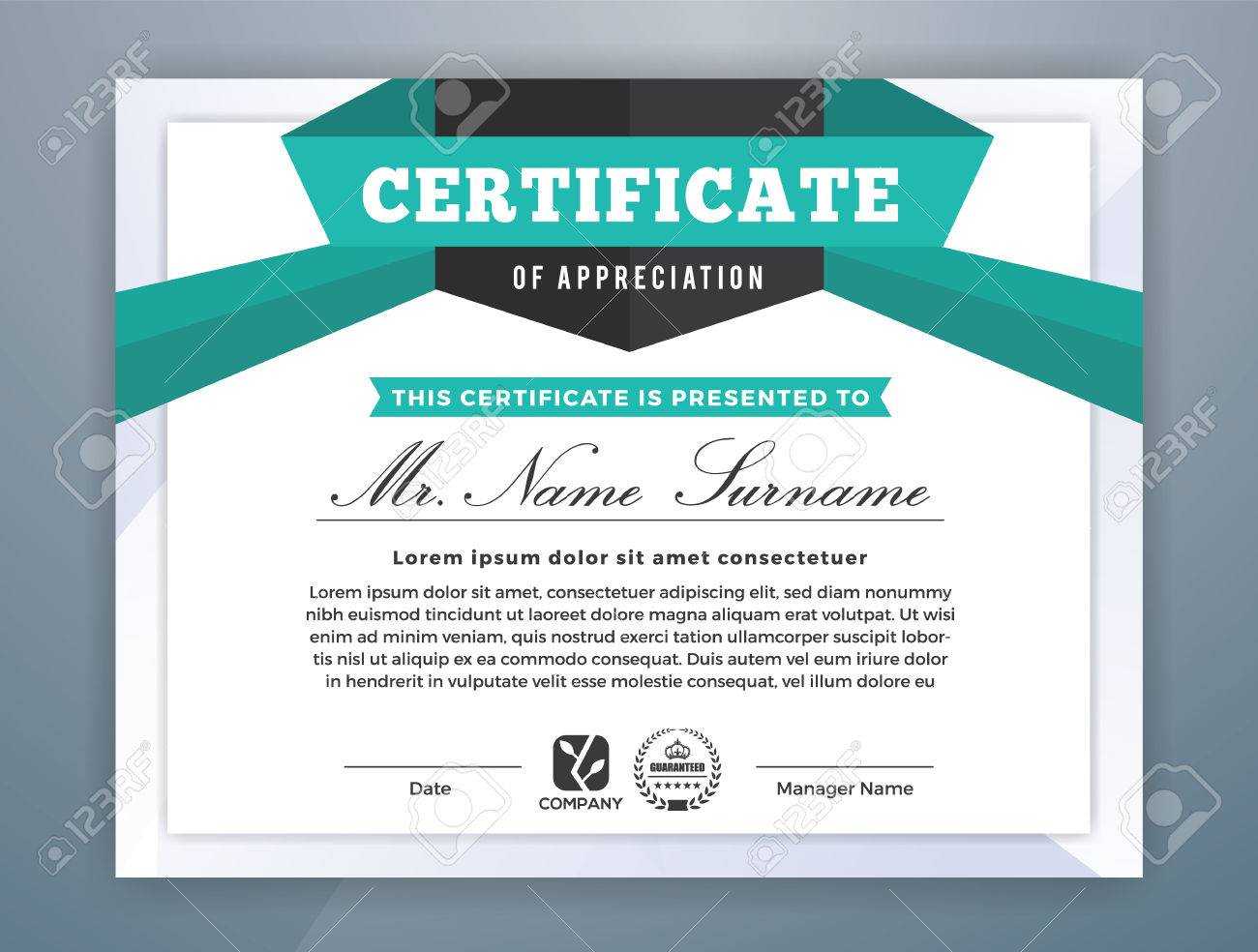 Multipurpose Modern Professional Certificate Template Design.. Inside Star Performer Certificate Templates