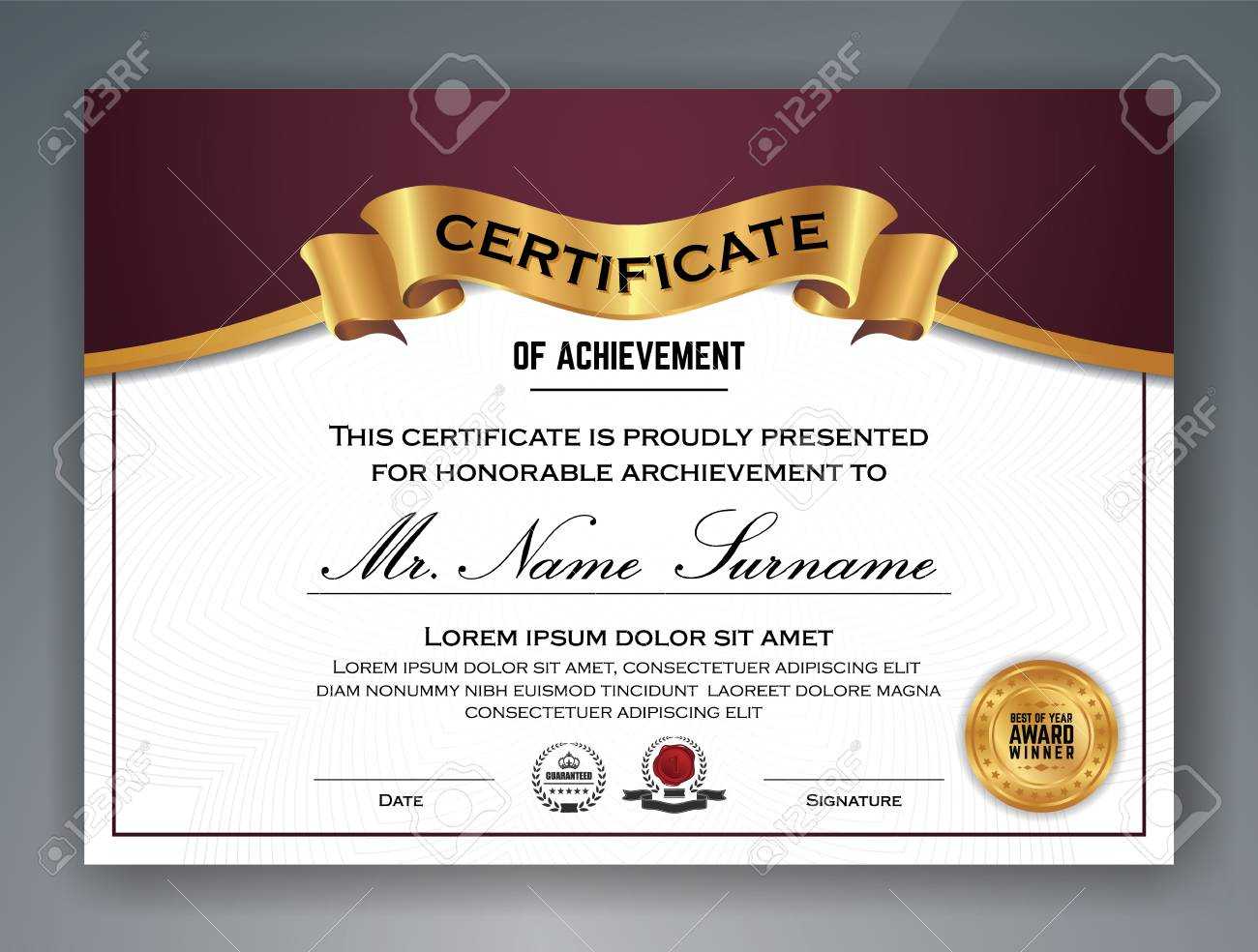 Multipurpose Professional Certificate Template Design For Print In Professional Award Certificate Template