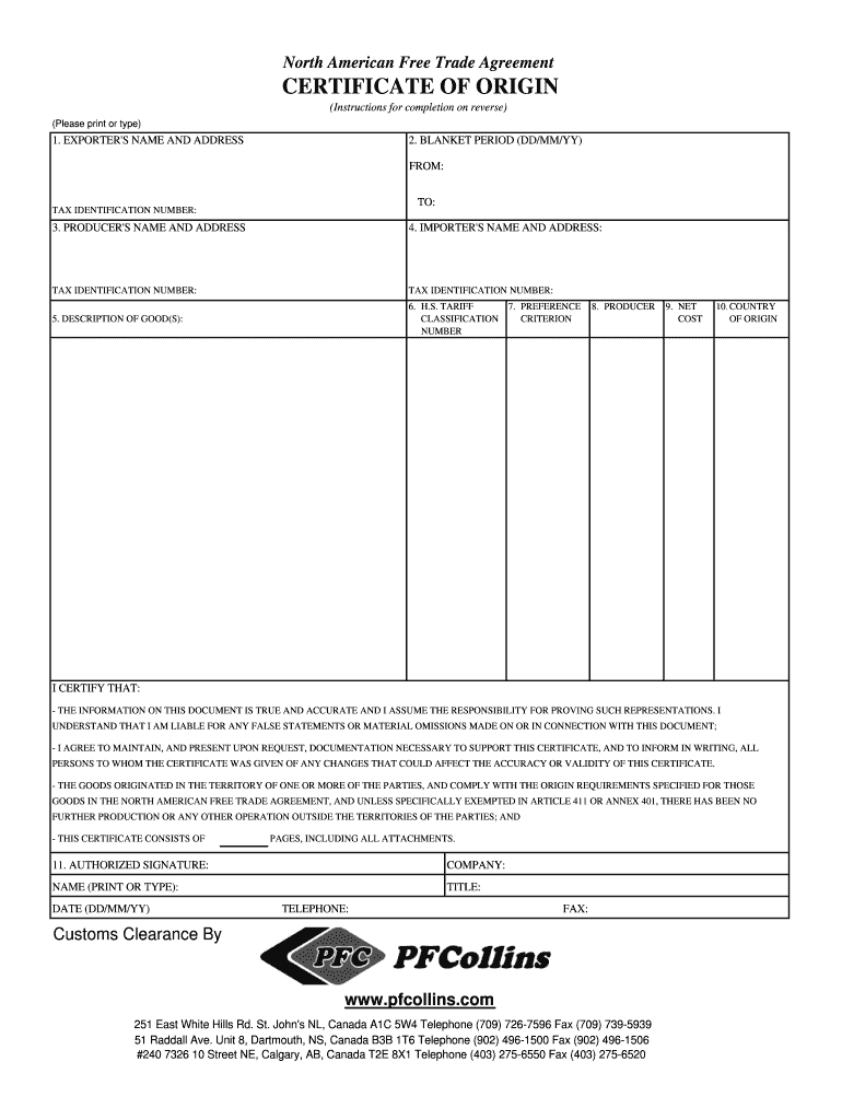 Nafta Form – Fill Online, Printable, Fillable, Blank | Pdffiller Within Nafta Certificate Template