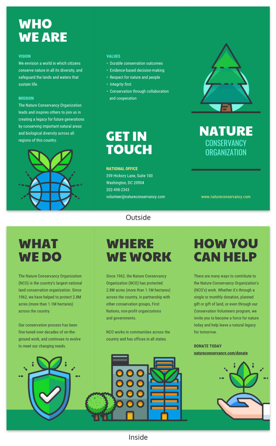 Nature Tri Fold Brochure With Regard To Volunteer Brochure Template