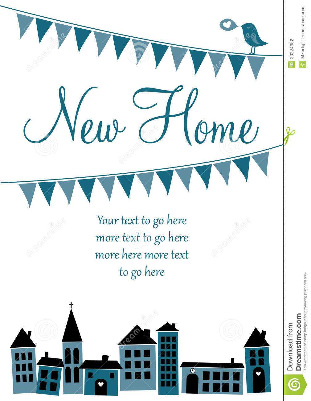 New Home Card Stock Vector. Illustration Of Moved Regarding Moving Home Cards Template