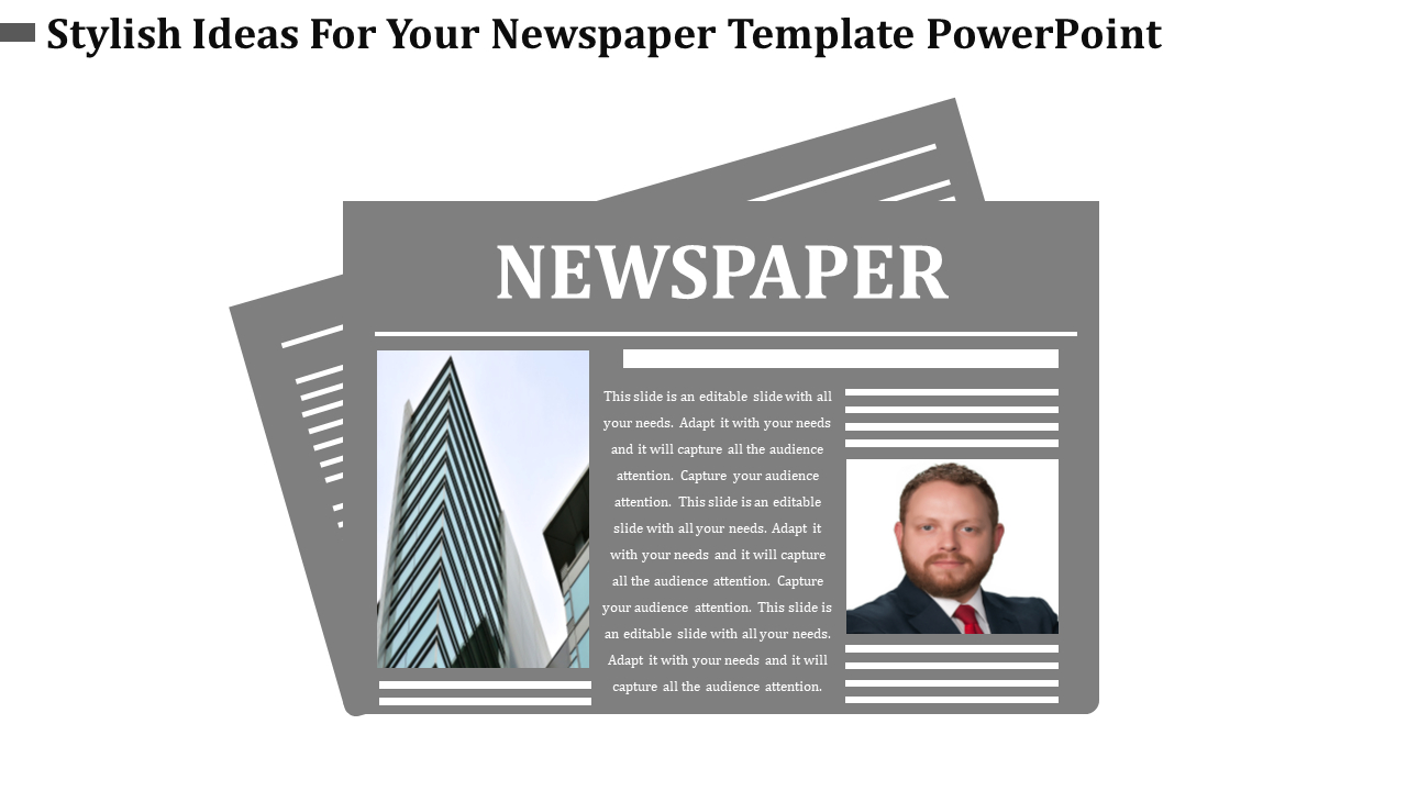 Newspaper Template Powerpoint Inside Newspaper Template For Powerpoint