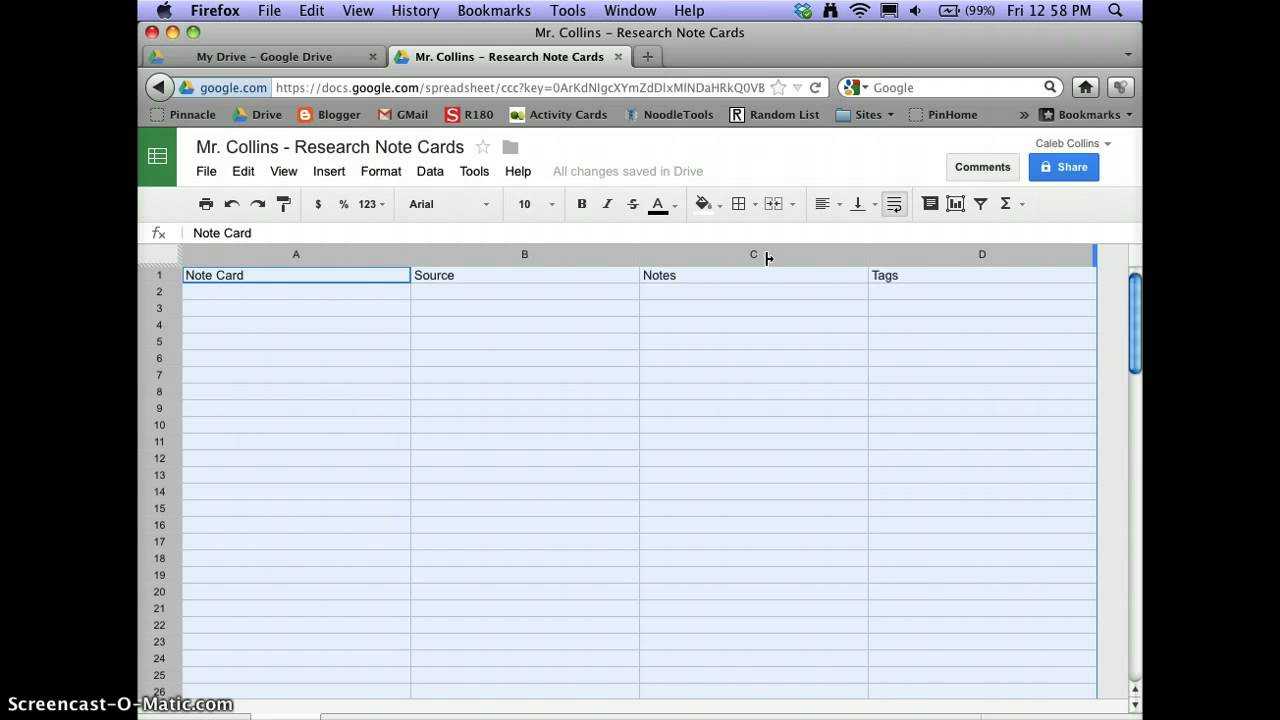 Note Cards In Google Drive Within Index Card Template Google Docs