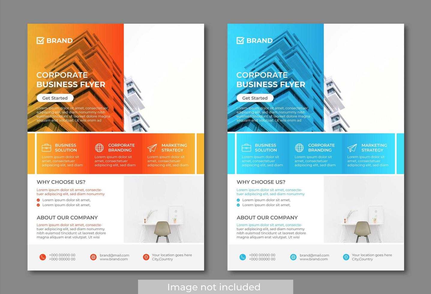 Orange And Blue Modern And Clean Business Flyer Templates Intended For Cleaning Brochure Templates Free