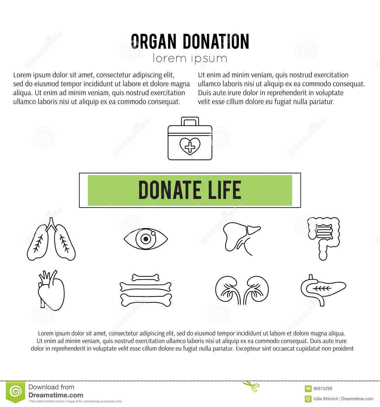 Organ Donation Template Stock Vector. Illustration Of For Organ Donor Card Template