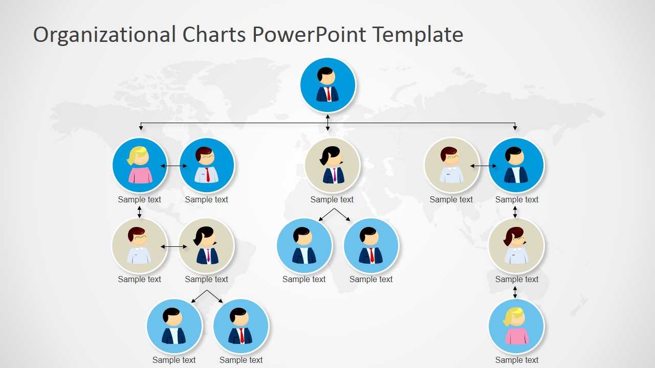Organizational Charts Powerpoint Template In Microsoft Powerpoint Org Chart Template