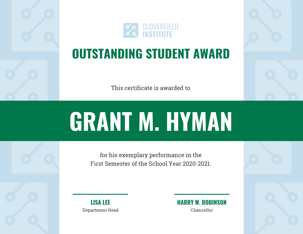 Outstanding Student Certificate Template Intended For Student Of The Year Award Certificate Templates