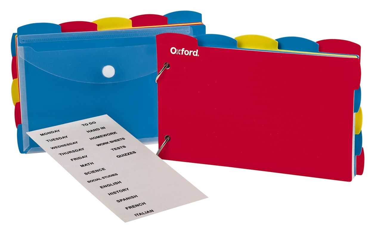 Oxford Just Flip It Note Card Organizer, 4"x 6", Assorted, 12 Pk/ct For 4X6 Note Card Template