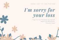 Pale Pink Blue Flowers Quote Sympathy Card - Templatescanva regarding Sorry For Your Loss Card Template