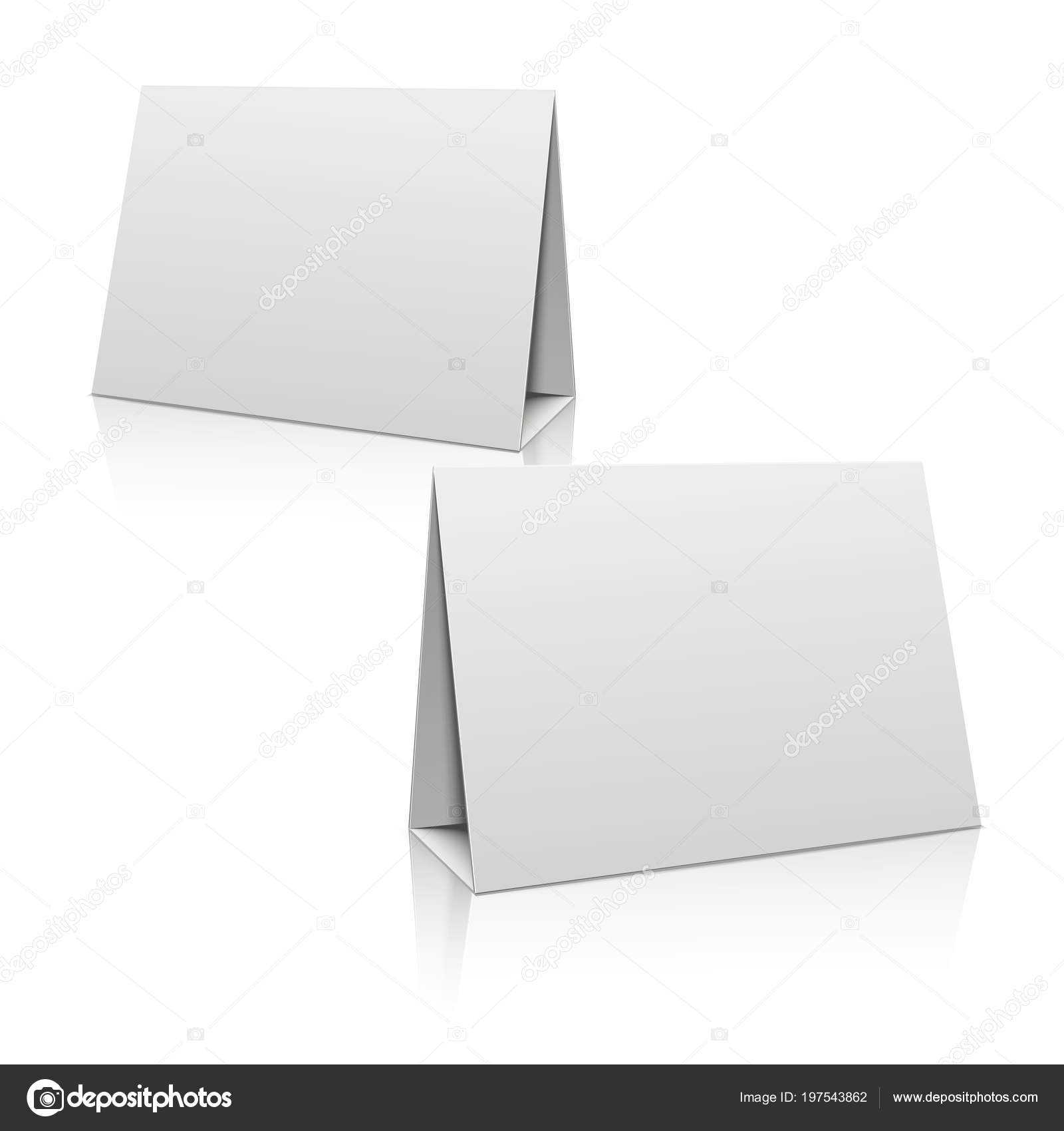 Paper Stand Template | Blank White Paper Stand Table Holder In Card Stand Template