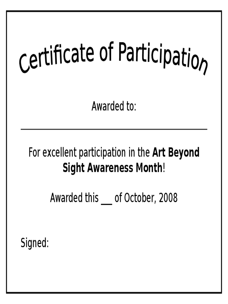 Participation Certificate – 6 Free Templates In Pdf, Word With Regard To Certificate Of Participation Template Doc