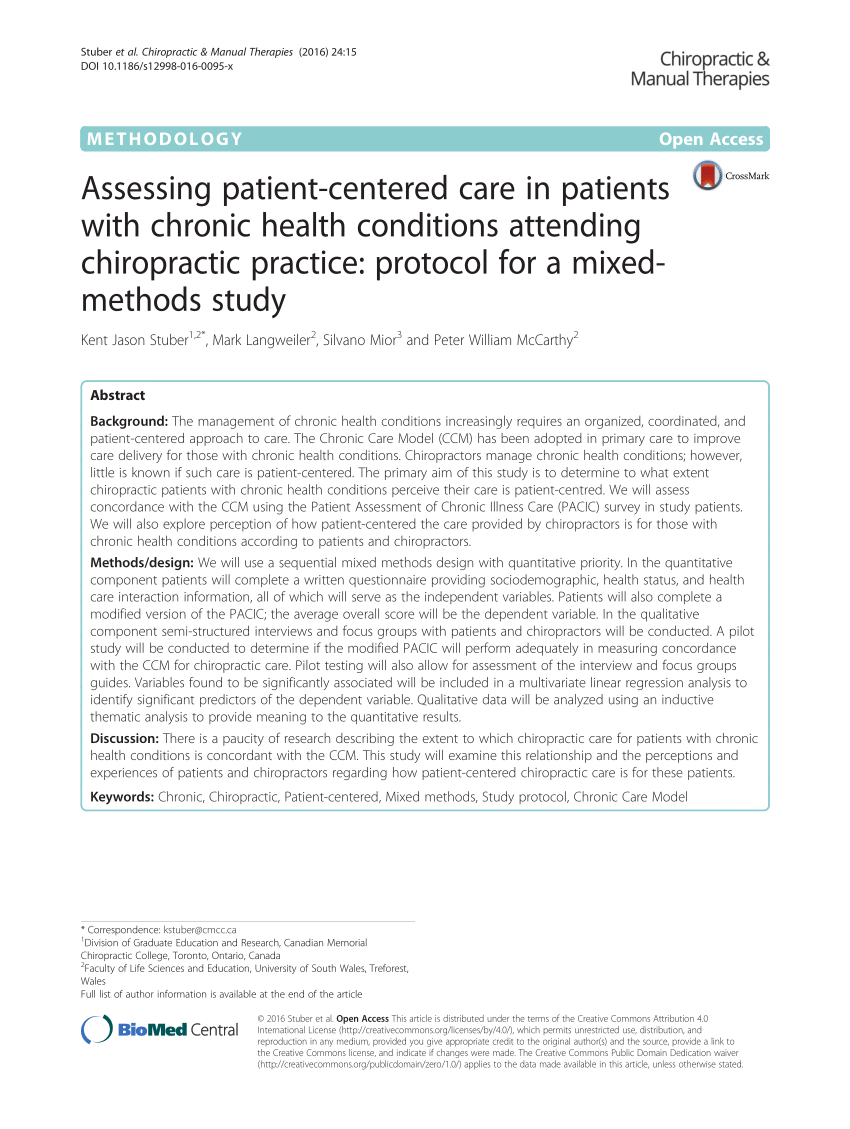 Pdf) Assessing Patient Centered Care In Patients With Throughout Chiropractic Travel Card Template