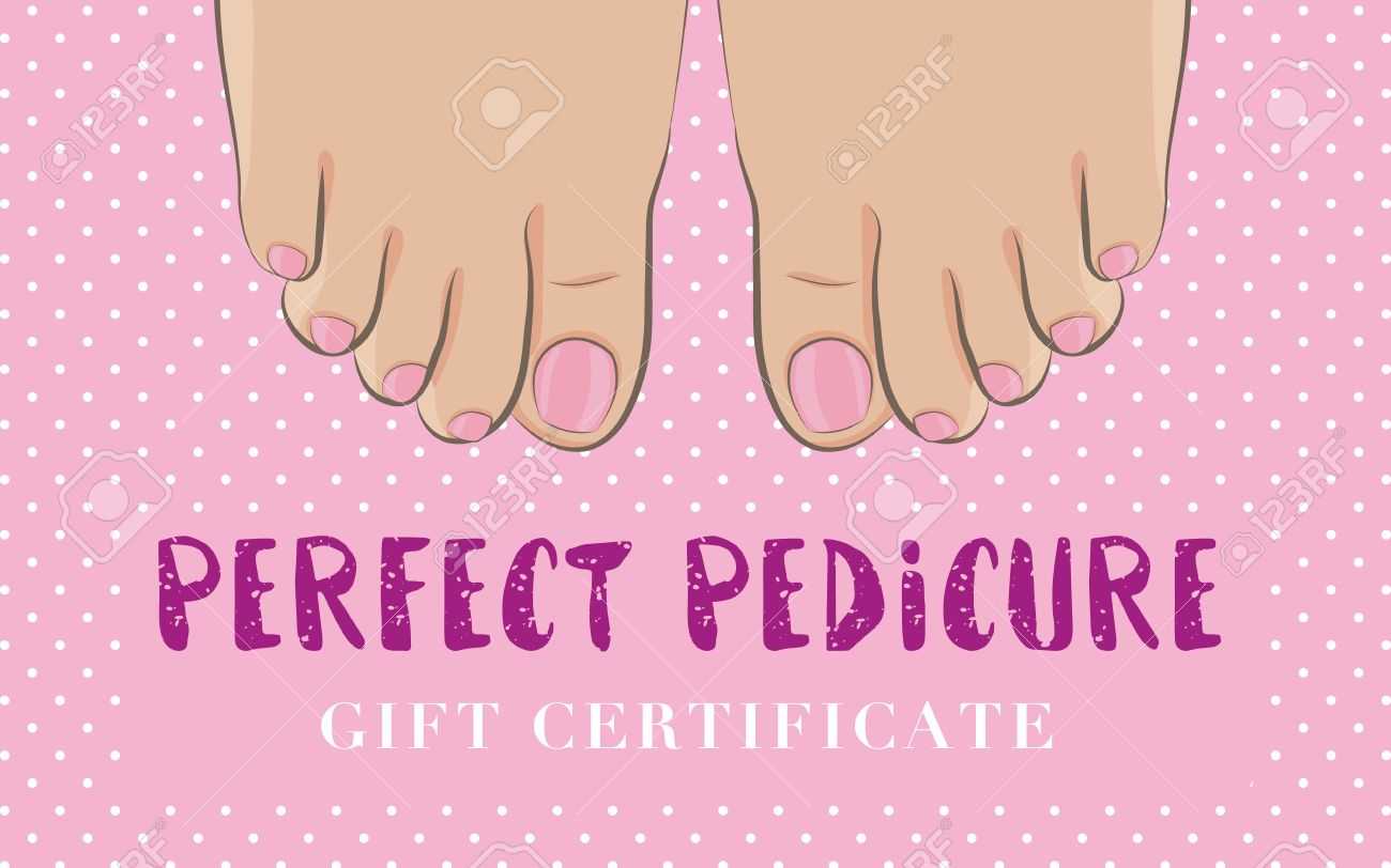Pedicure Gift Certificate For A Nail Salon. Cute Feminine Design.. In Nail Gift Certificate Template Free