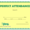 Perfect Attendance Award Clipart Inside Perfect Attendance Certificate Free Template