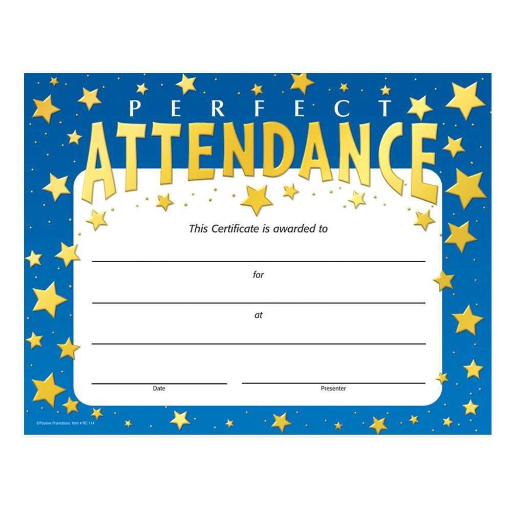Perfect Attendance Award – Dalep.midnightpig.co In Perfect Attendance Certificate Template
