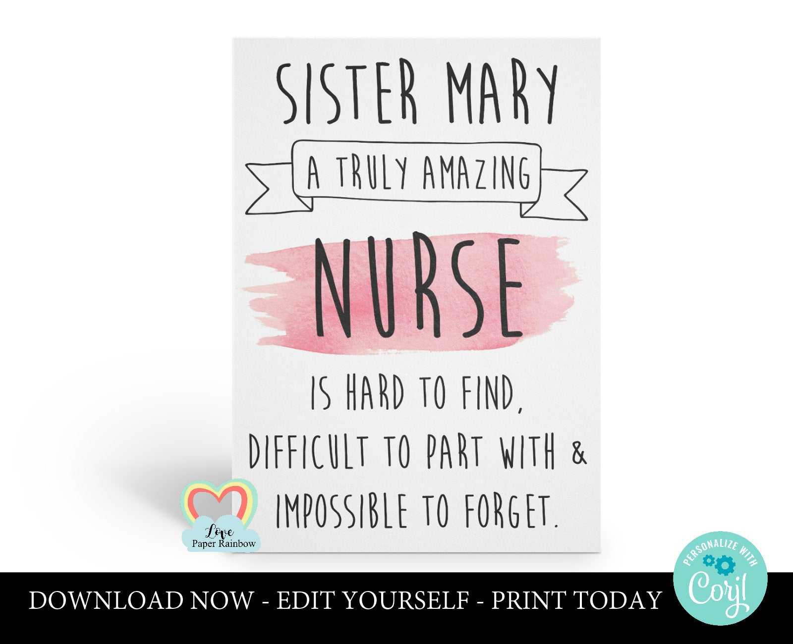 Personalized Nurse Retirement Card Template Instant Download With Regard To Retirement Card Template