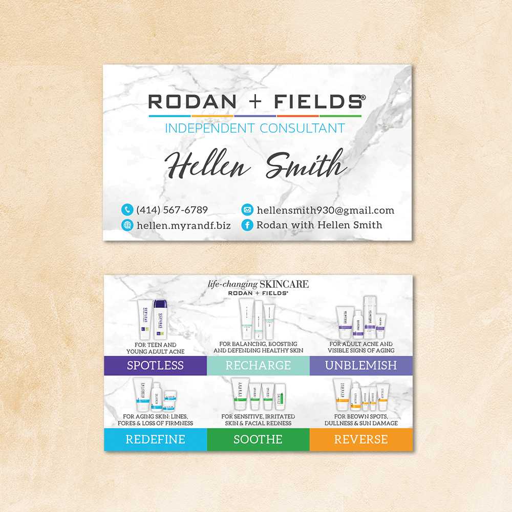Personalized Rodan & Fields Business Card, Rodan & Fields Template Rf103 With Regard To Rodan And Fields Business Card Template