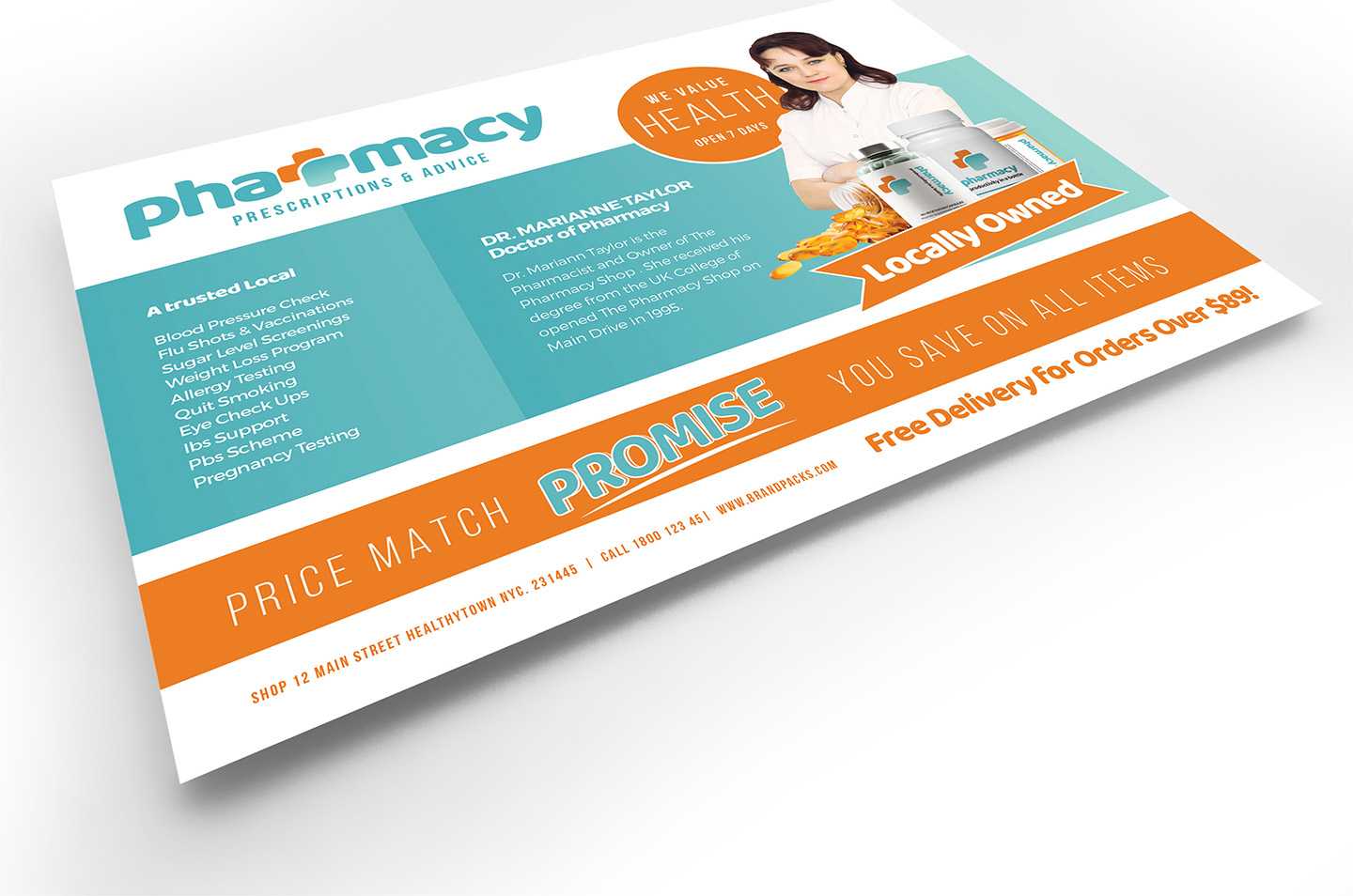 Pharmacy Flyer Template - Psd, Ai & Vector - Brandpacks Within Pharmacy Brochure Template Free