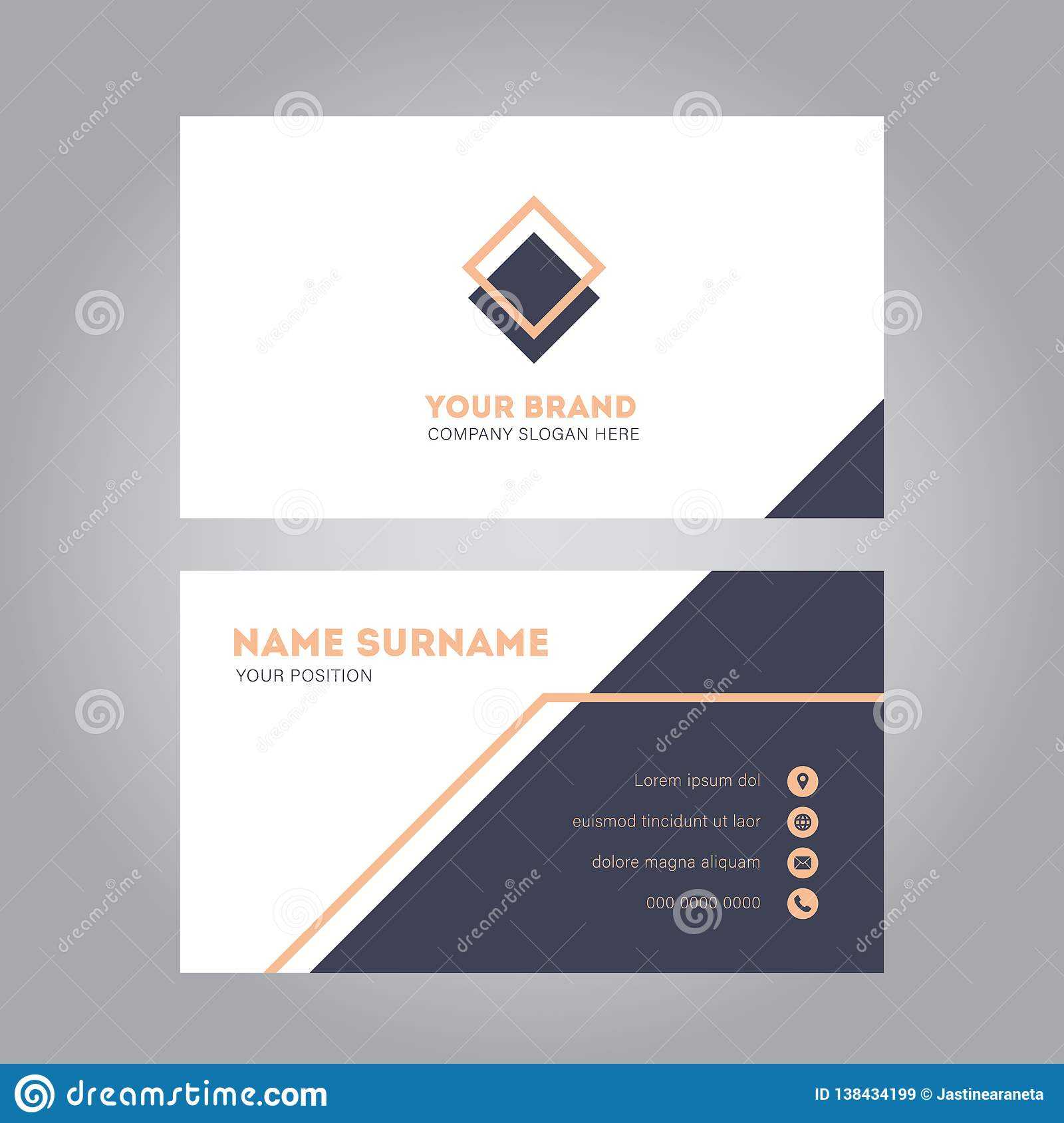 Pink Modern Business Card Design Template Stock Vector For Modern Business Card Design Templates