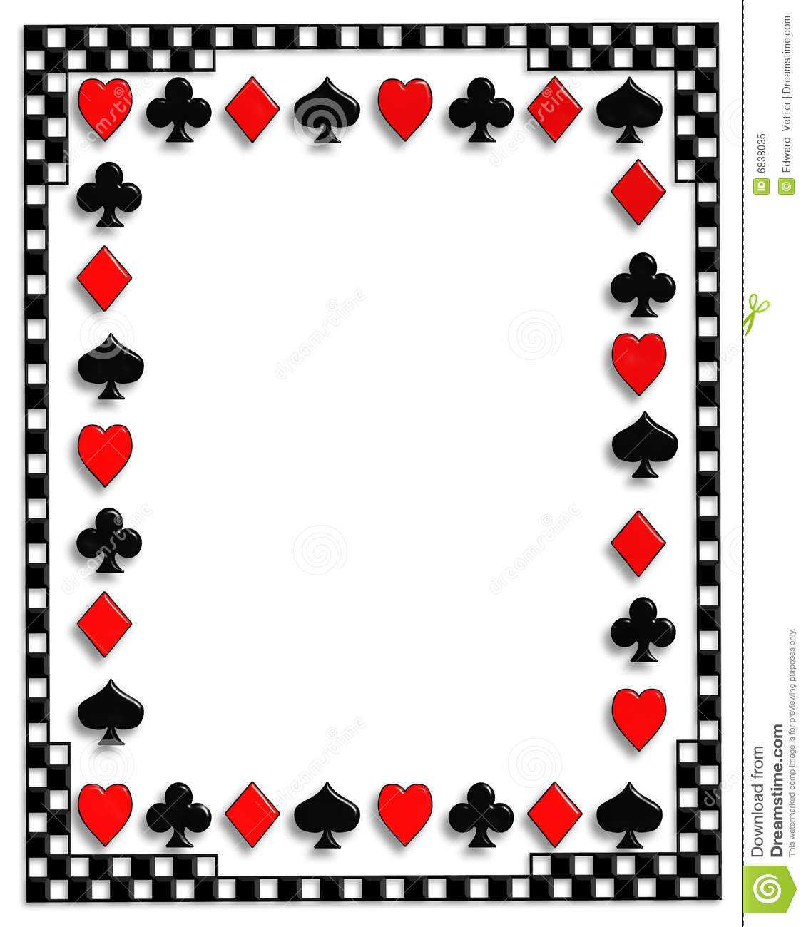 Playing Cards Border Poker Suits Stock Illustration Pertaining To Playing Card Design Template