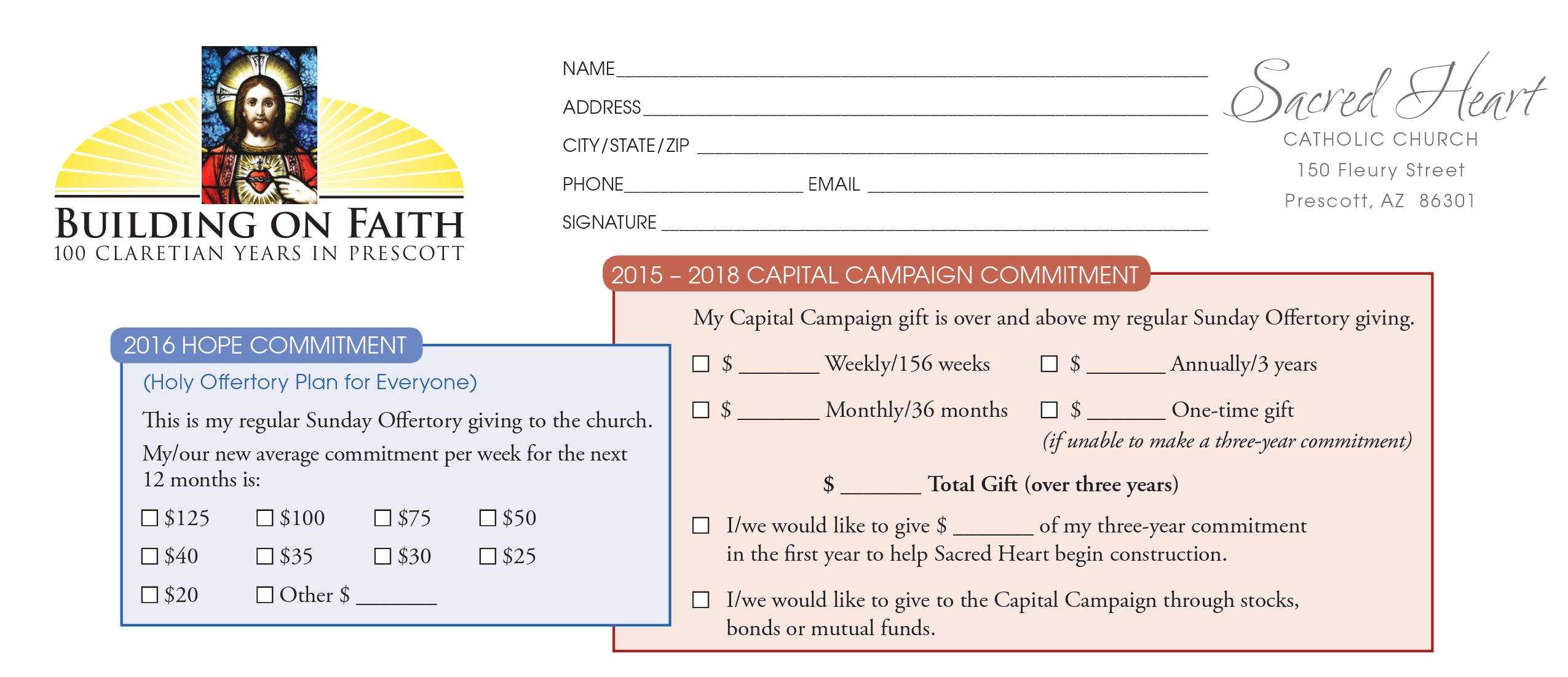 Pledge Card Examples - Calep.midnightpig.co Regarding Fundraising Pledge Card Template